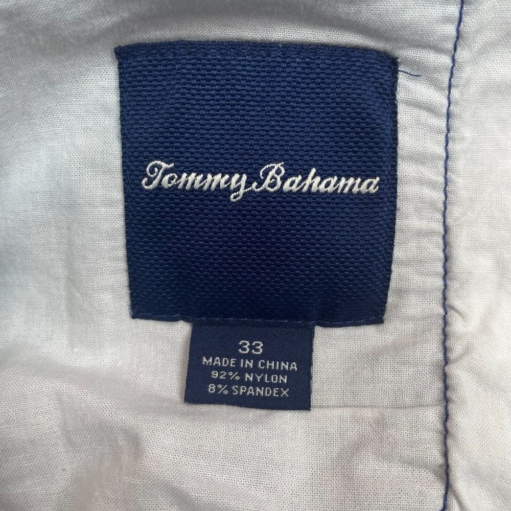Tommy Bahama Shorts 33 Blue Striped Stretch Nylon 10" Inseam Golf Men's - Picture 9 of 9
